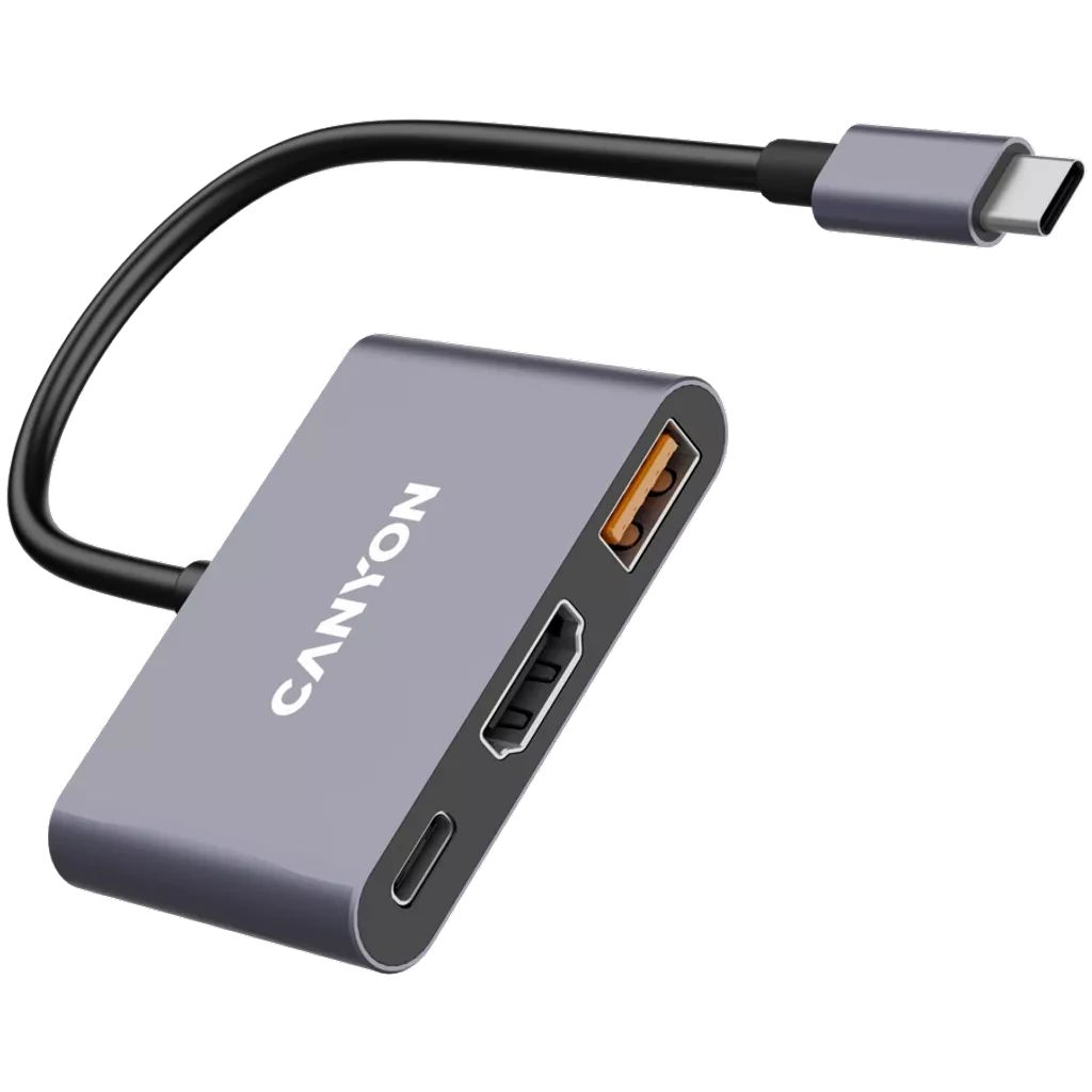 Canyon CNS-TDS4 3 Ports USB-C HUB Grey