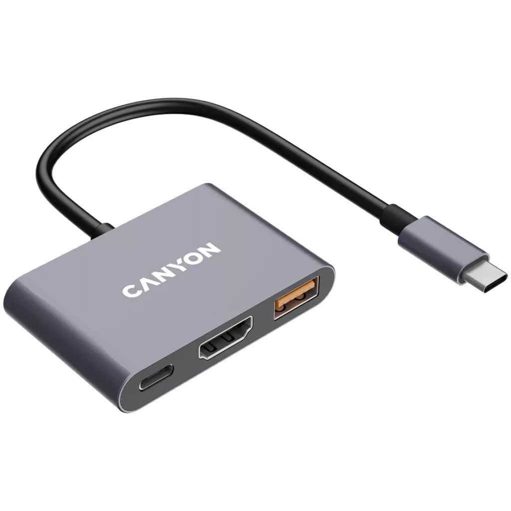 Canyon CNS-TDS4 3 Ports USB-C HUB Grey