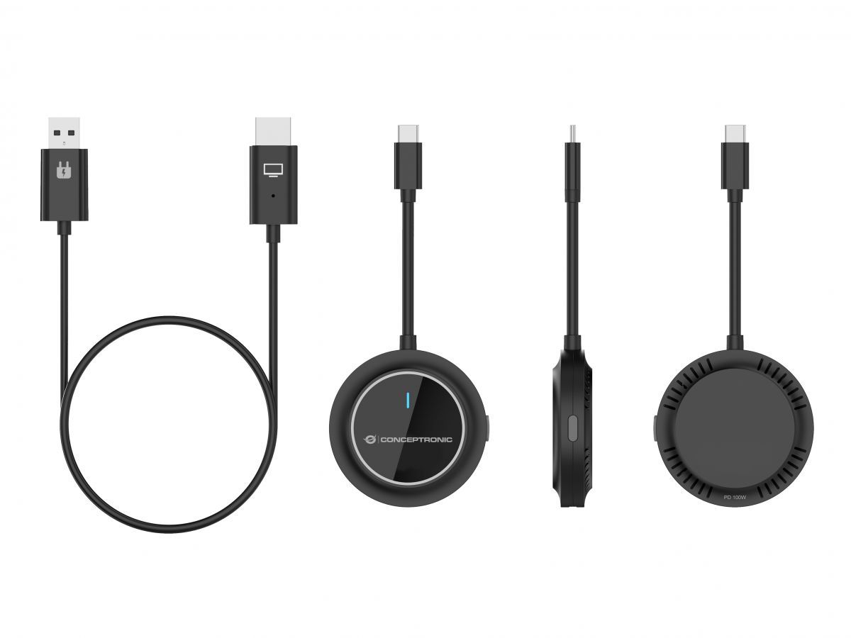 Conceptronic  ATHERIC01B  Wireless USB-C to HDMI Display Kit 1080P