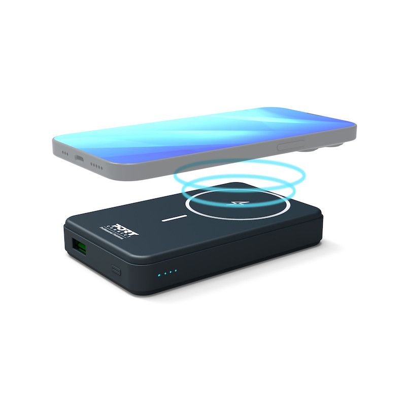 Port Designs 10000mAh MageSafe Compatible Wireless Powerbank Black