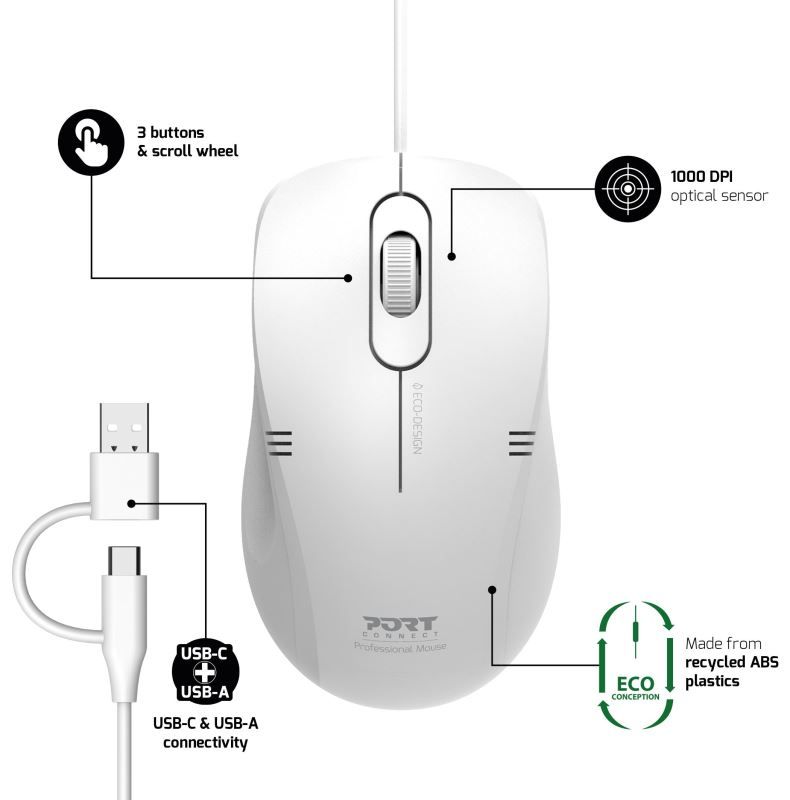 Port Designs Pro Lite mouse White