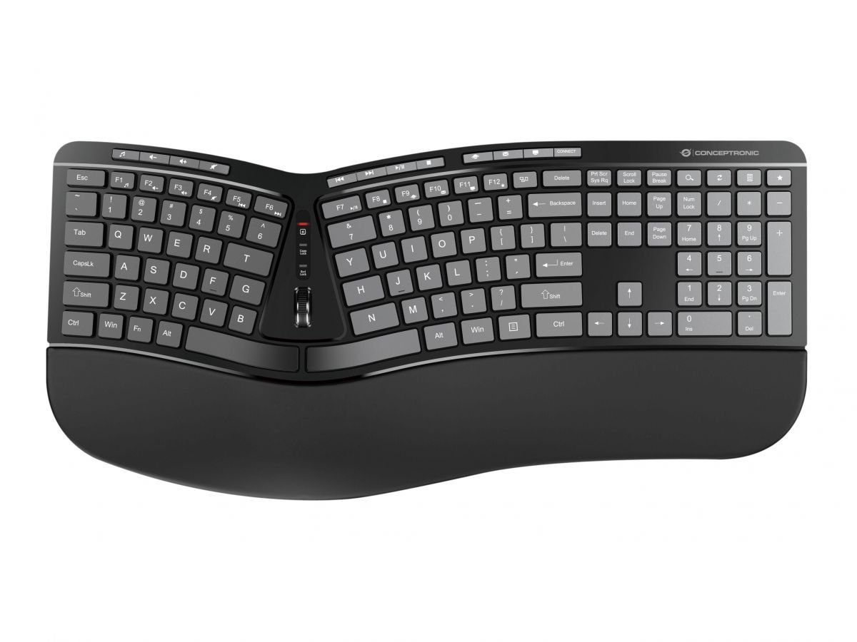 Conceptronic  ORAZIO02US ERGO Wireless Ergonomic Keyboard Combo Black US