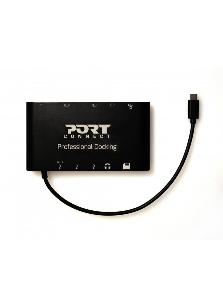 Port Designs Connect 8in1 Type-C Travel 1 X 4K ++Docking Station Black