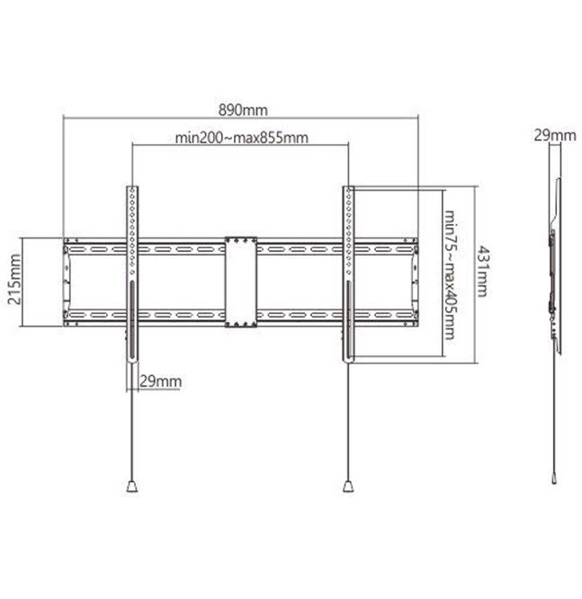 Gembird WM-90F-01 Fixed TV Wall Mount 43