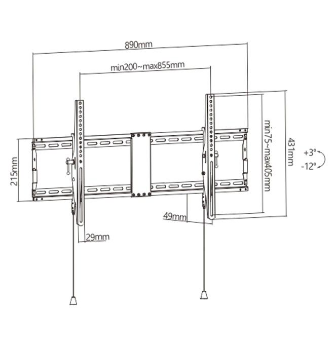 Gembird WM-90T-01 Filt TV Wall Mount 43