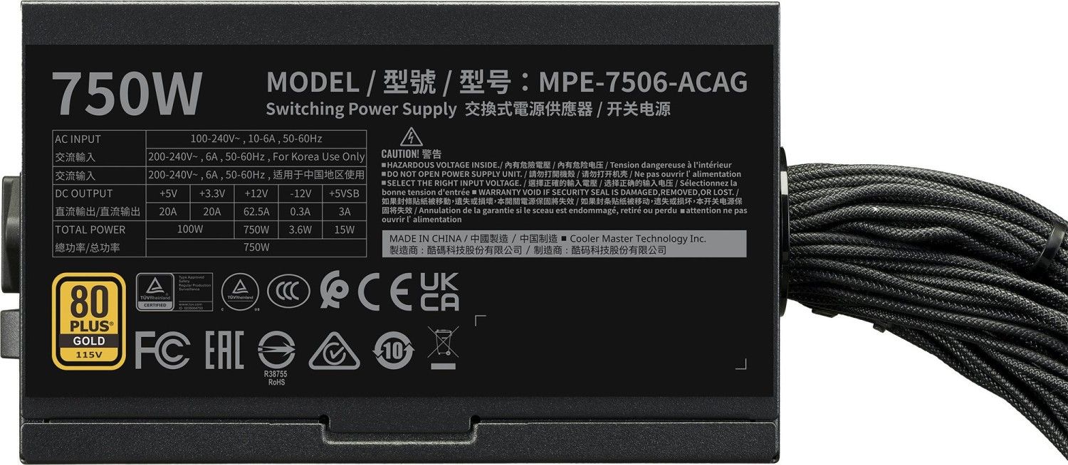 Cooler Master 750W 80+ Gold MWE V3