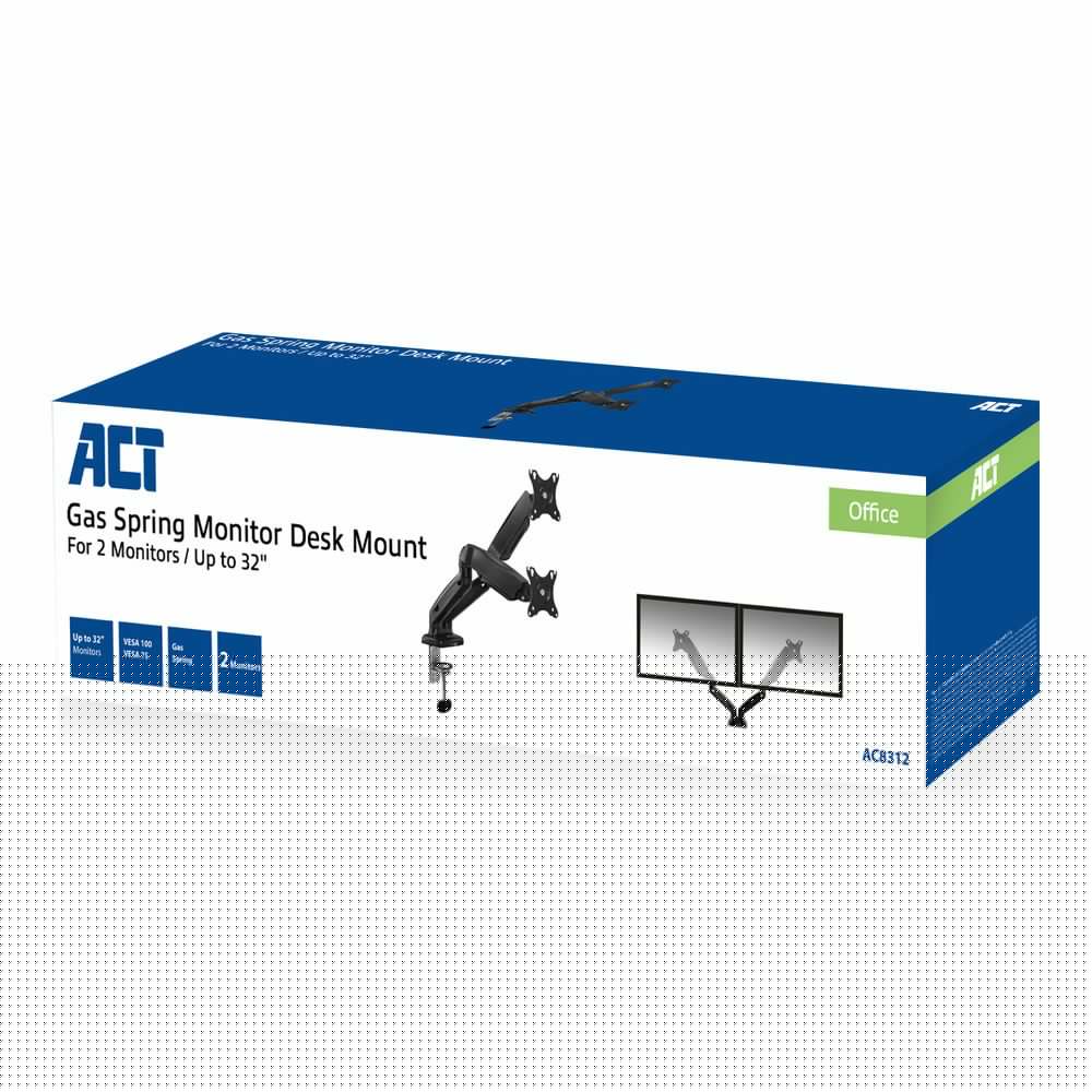ACT AC8312 Gas Spring Dual Monitor Arm Office 13