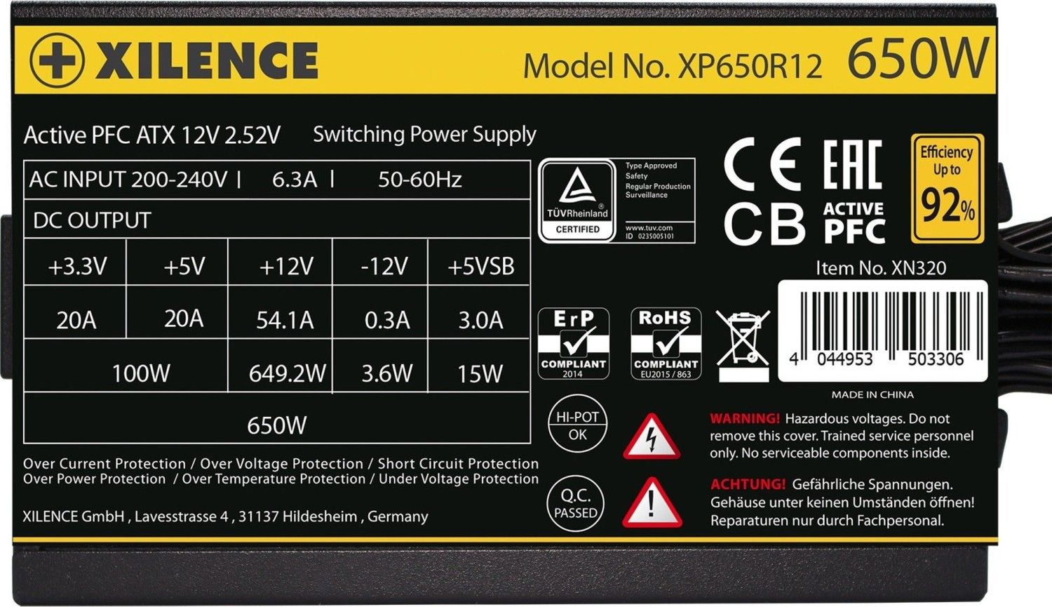 Xilence 650W 80+ Gold Gaming XP650R12