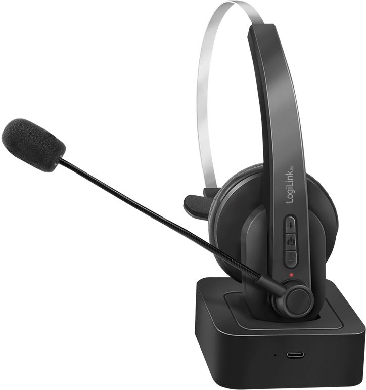 Logilink BT0059 Bluetooth Mono Headset with Charging Stand Black