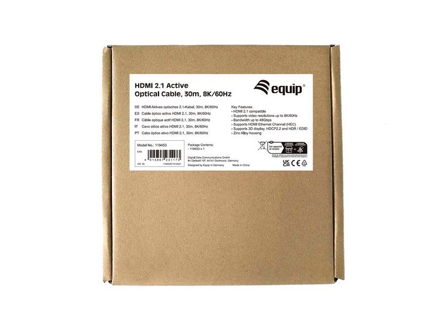 EQuip HDMI 2.1 8K/60Hz Active Optical Cable 30m Black