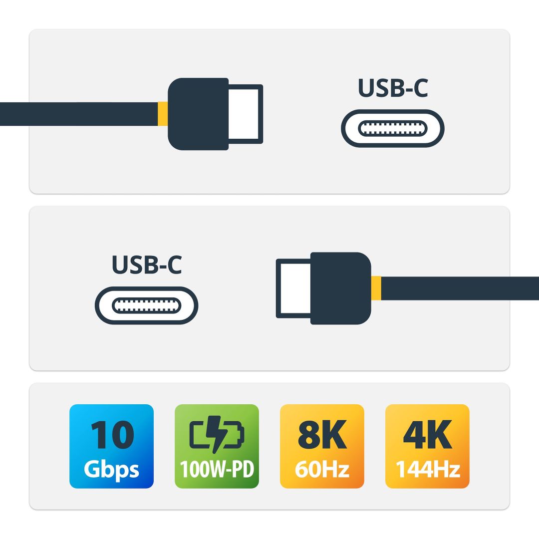 Startech USB-C male to USB-C male 8K 60Hz Cable 1m Black