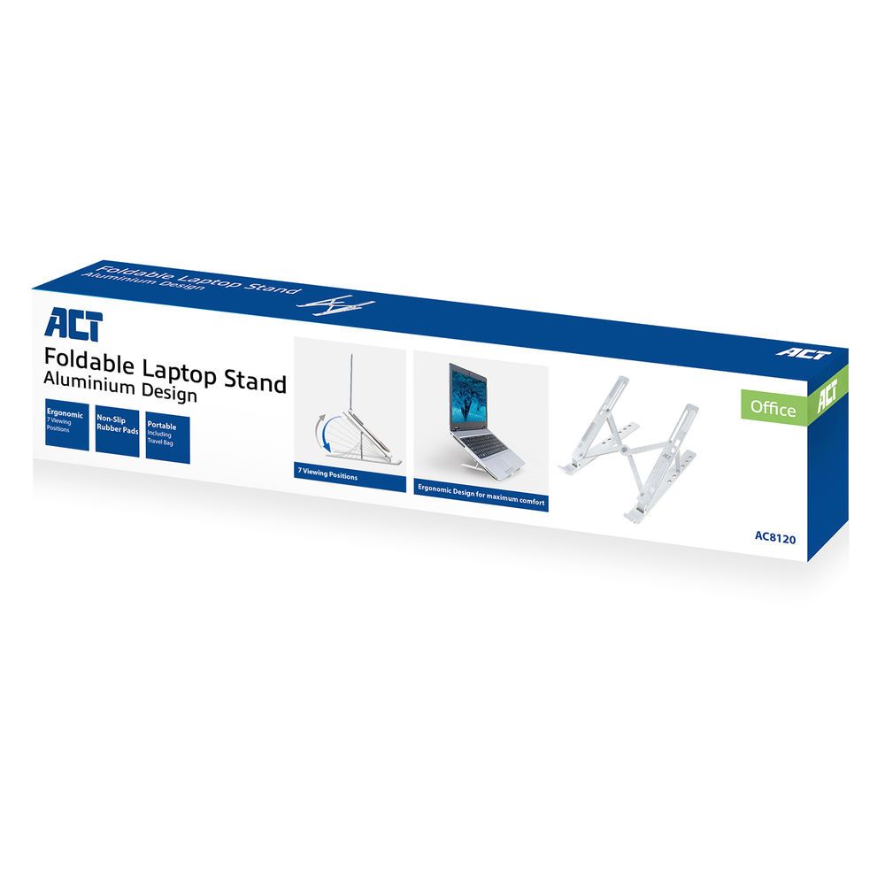 ACT AC8120 Összecsukható laptop állvány alumínium 6 pozícióban állítható magasságú