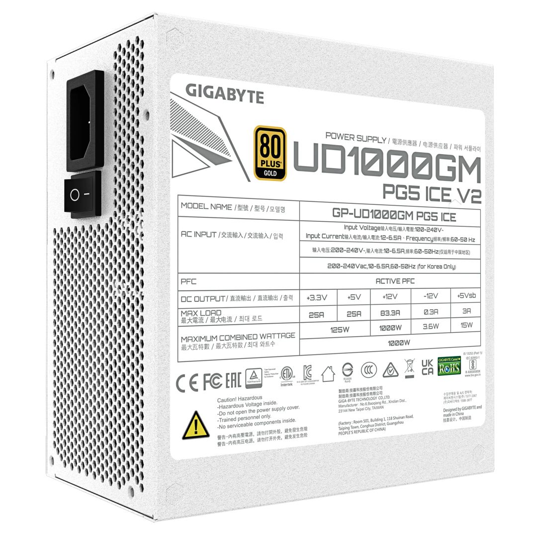 Gigabyte 1000W 80+ Gold UD1000GM PG5 V2 ICE