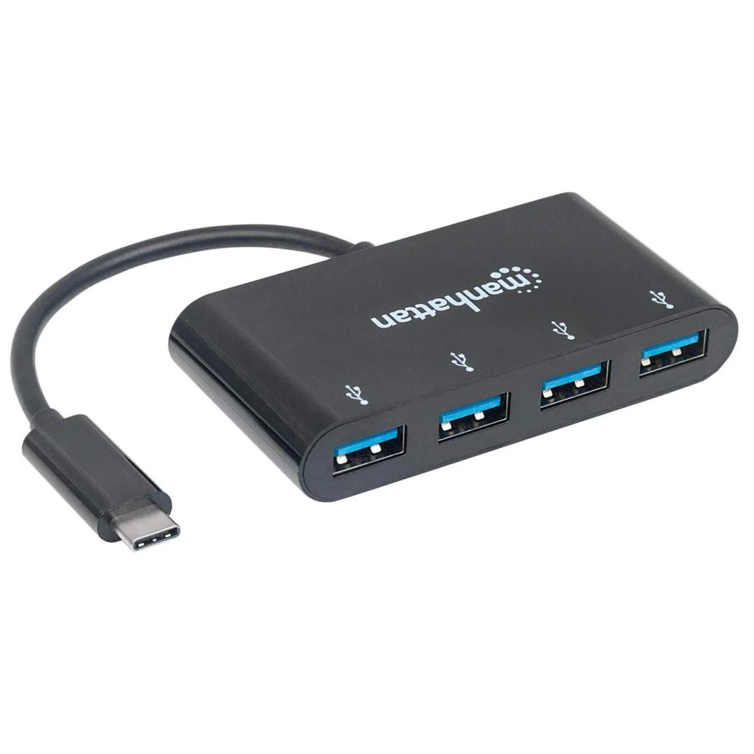 Manhattan 4-Port USB 3.2 Gen 1 Hub Black