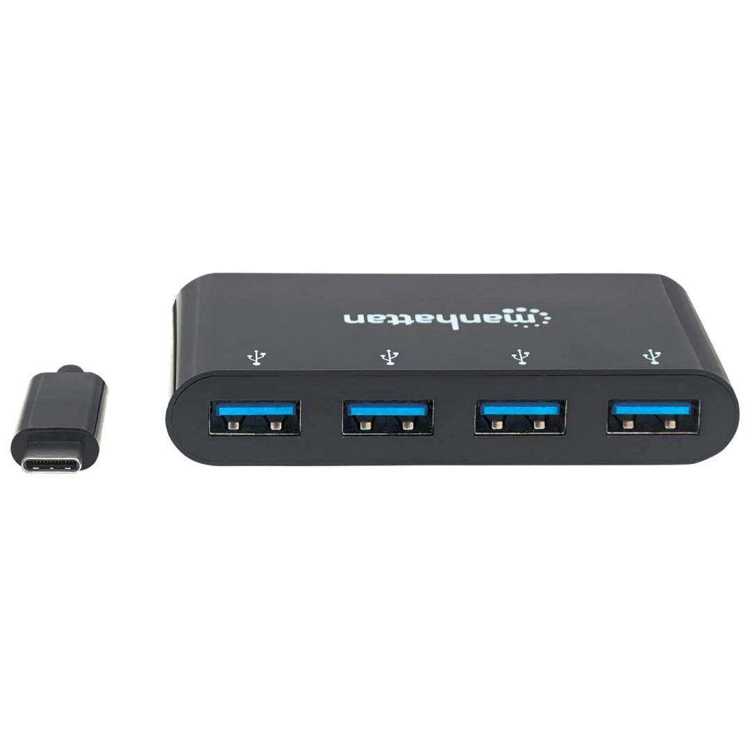 Manhattan 4-Port USB 3.2 Gen 1 Hub Black