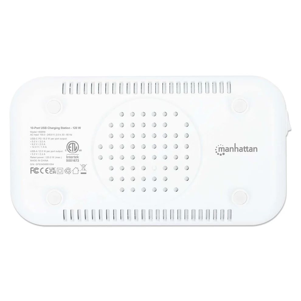 Manhattan 10-portos USB3.0 HUB White/Grey