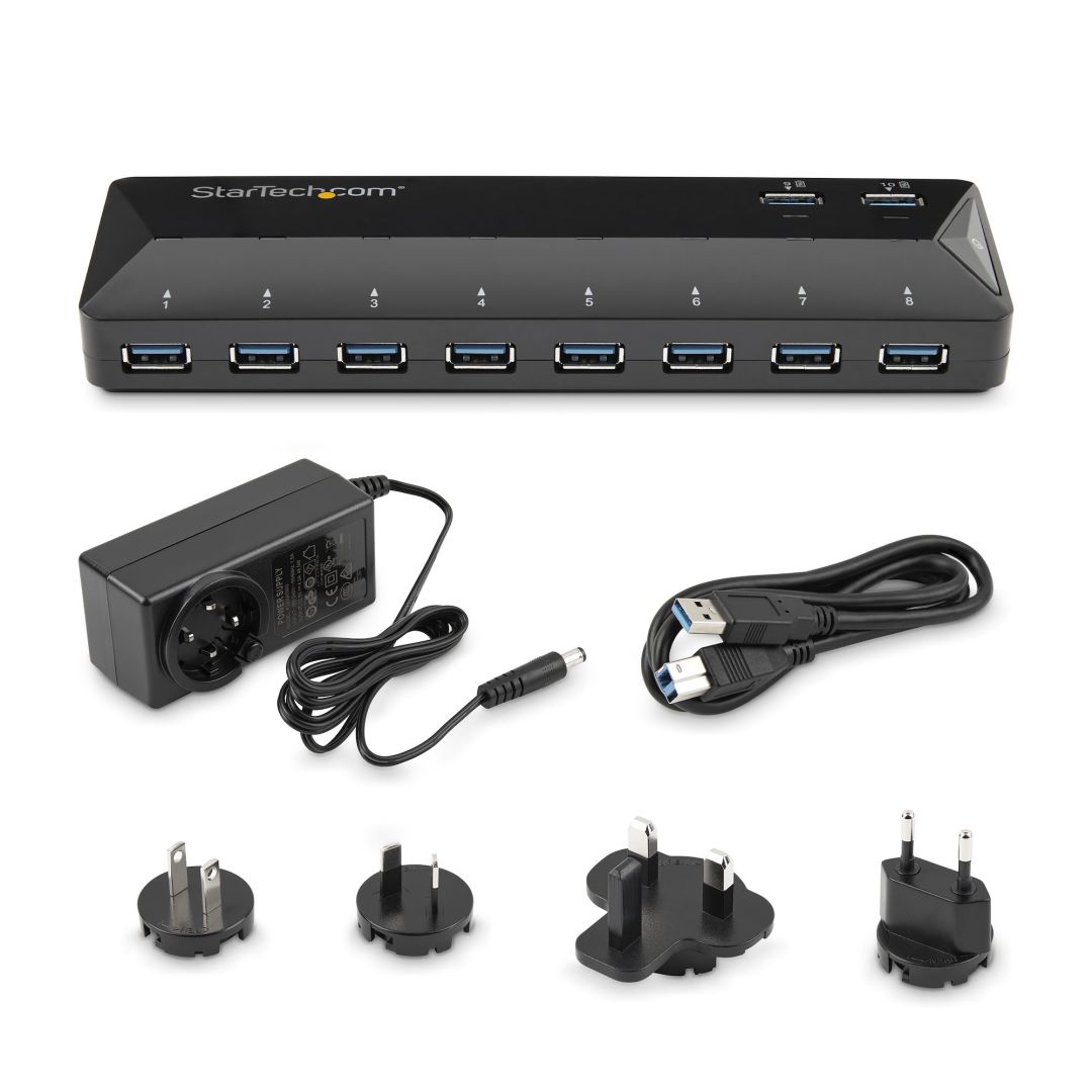Startech 10-portos USB3.0 HUB Black