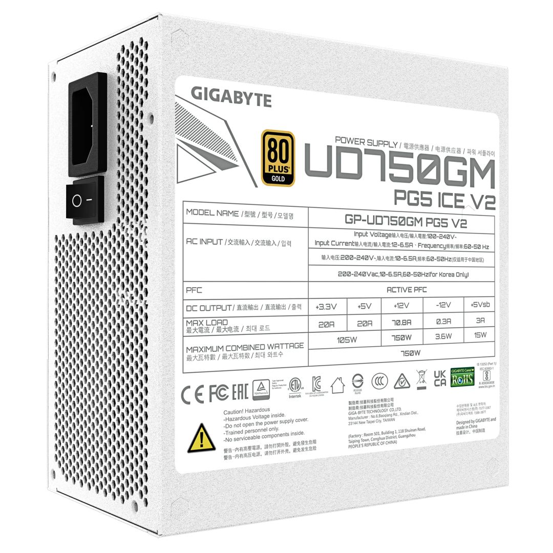 Gigabyte 750W 80+ Gold UD1000GM PG5 V2 ICE