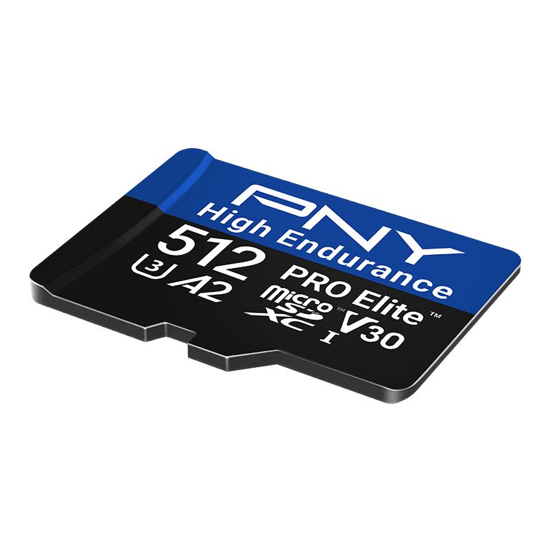PNY 512GB microSDXC Pro Elite High Endurance Class 10 U3 V30 A2 + adapterrel
