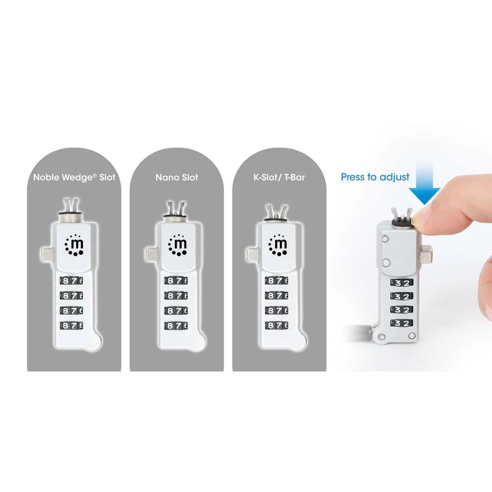 Manhattan Universal Laptop Combination Lock For Noble Wedge, Nano and K-Slot