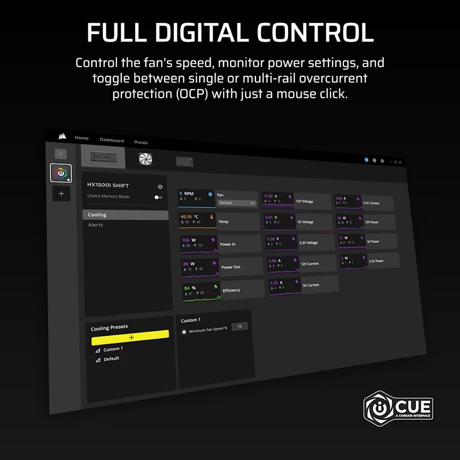 Corsair 1500W 80+ Platinum HX1500i SHIFT