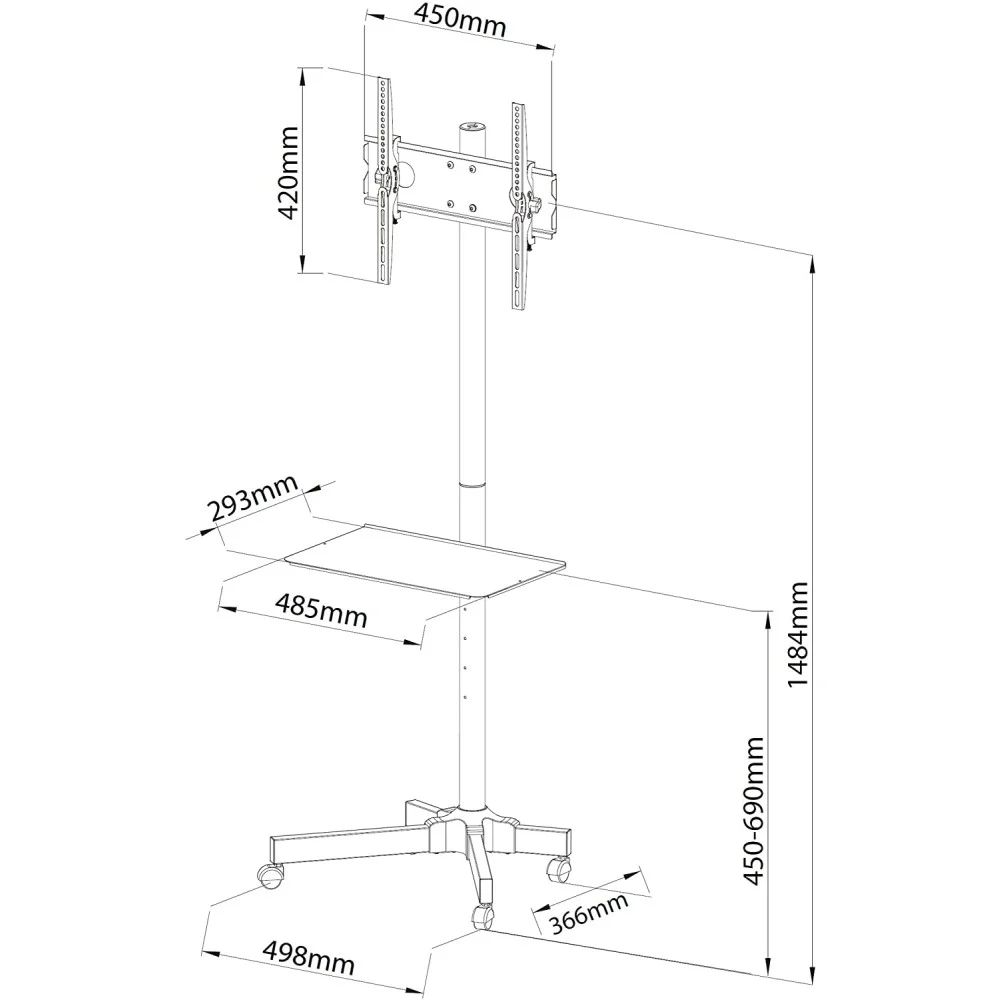 TECHLY  Trolley Floor Stand LCD/LED/Plasma 23