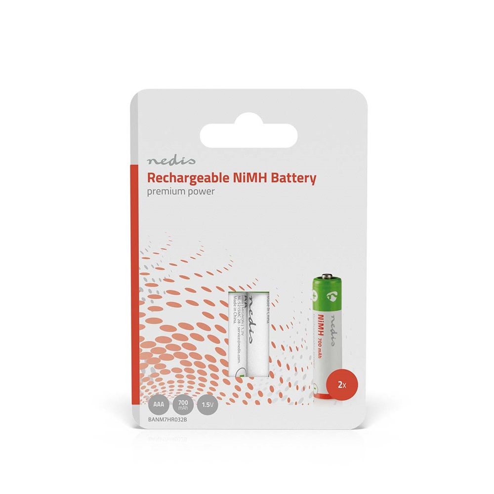 Nedis 700mAh AAA Ni-MH akkumulátor 2db/csomag