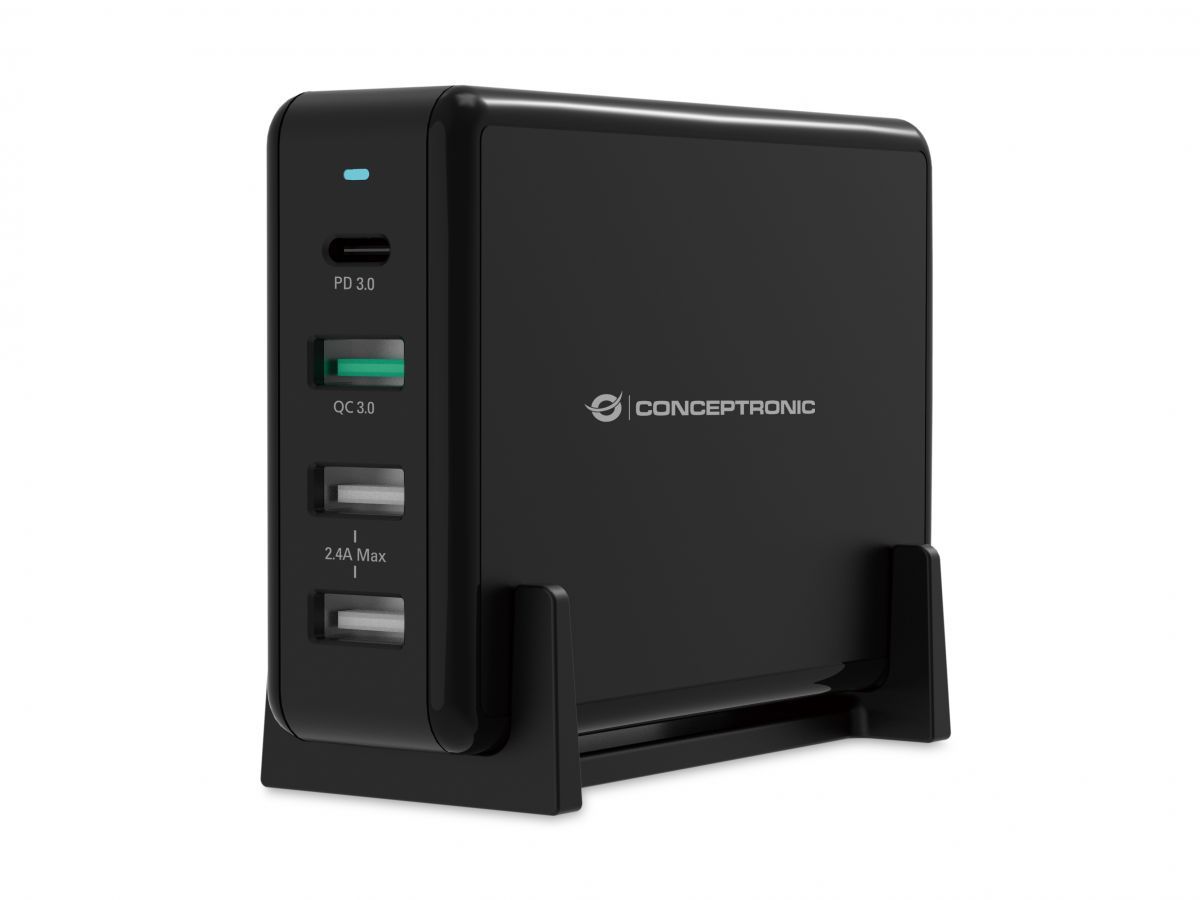Conceptronic  OZUL01B 65W 4-Port Desktop USB PD Charger