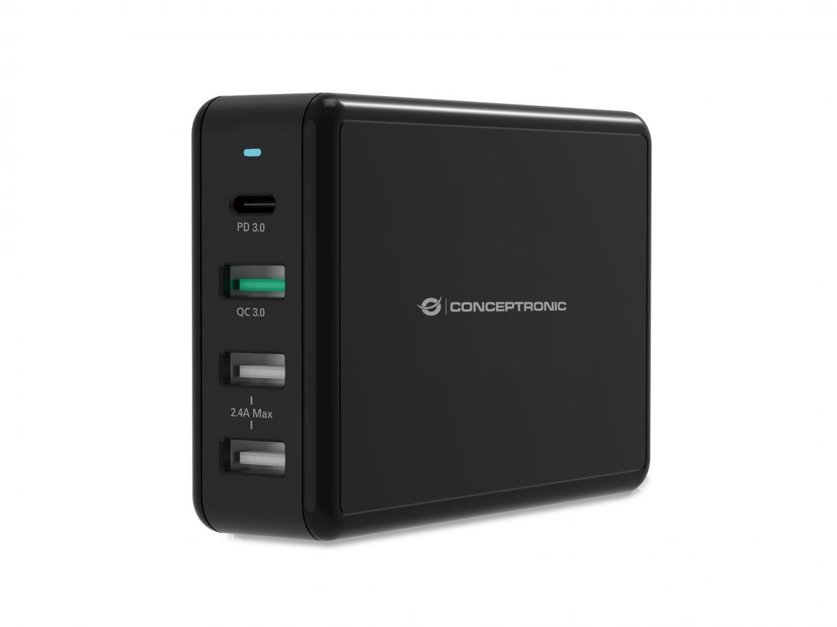 Conceptronic  OZUL01B 65W 4-Port Desktop USB PD Charger