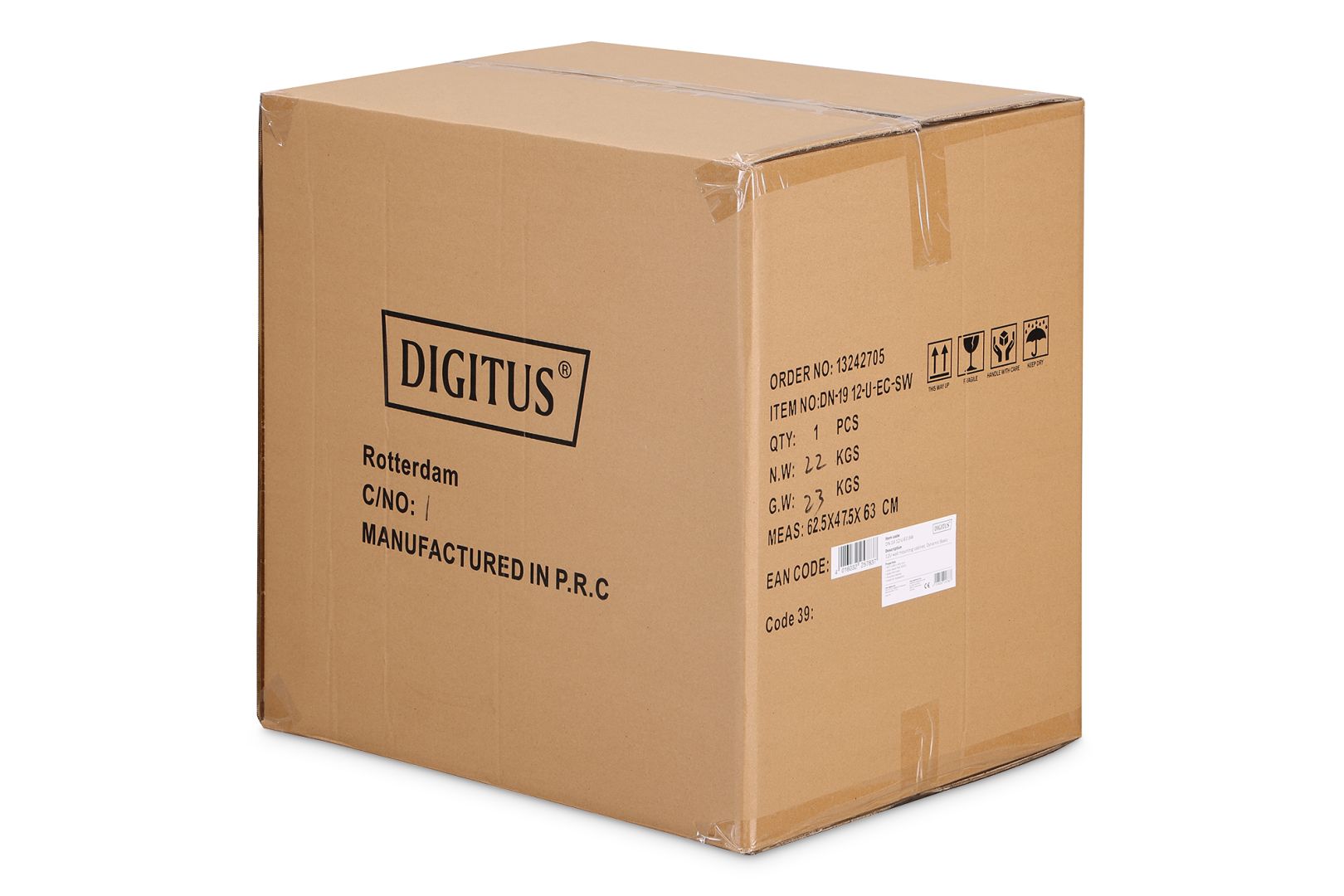 Digitus DN-19 12-U-EC-SW Falra szerelhető Rackszekrény Black