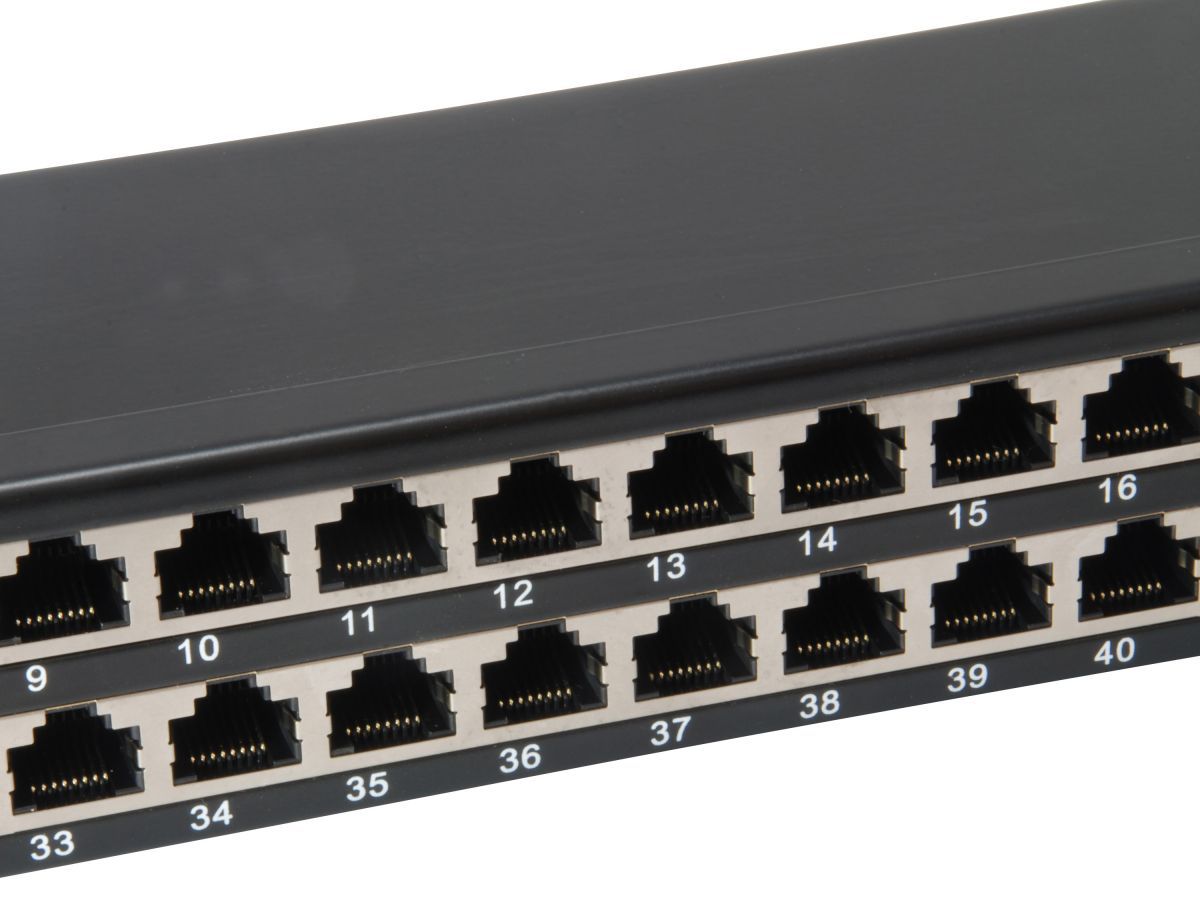 EQuip 48-Port Cat.6 Shielded Patch Panel Black