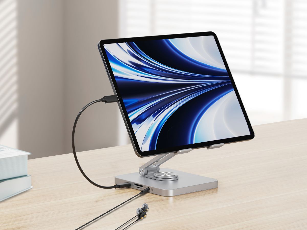 Conceptronic  DONN26G Tablet Stand with 8-in-1 USB 3.2 Gen 1 Docking Station