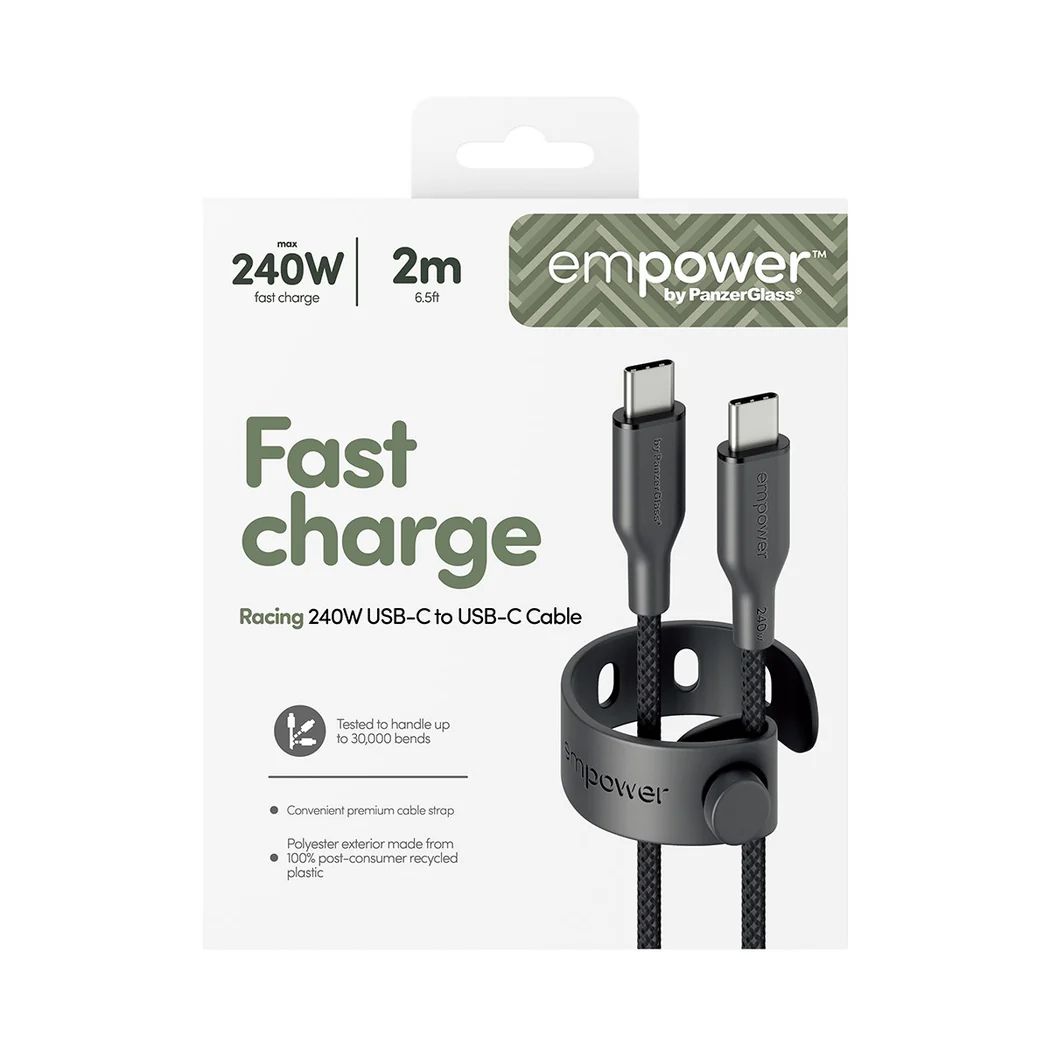 PanzerGlass 240W USB-C to USB-C USB 2.0 cable 2m Black