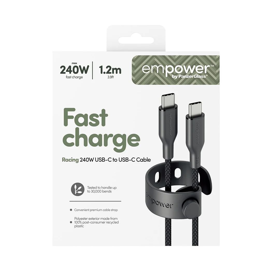 PanzerGlass 240W USB-C to USB-C USB 2.0 cable 1,2m Black