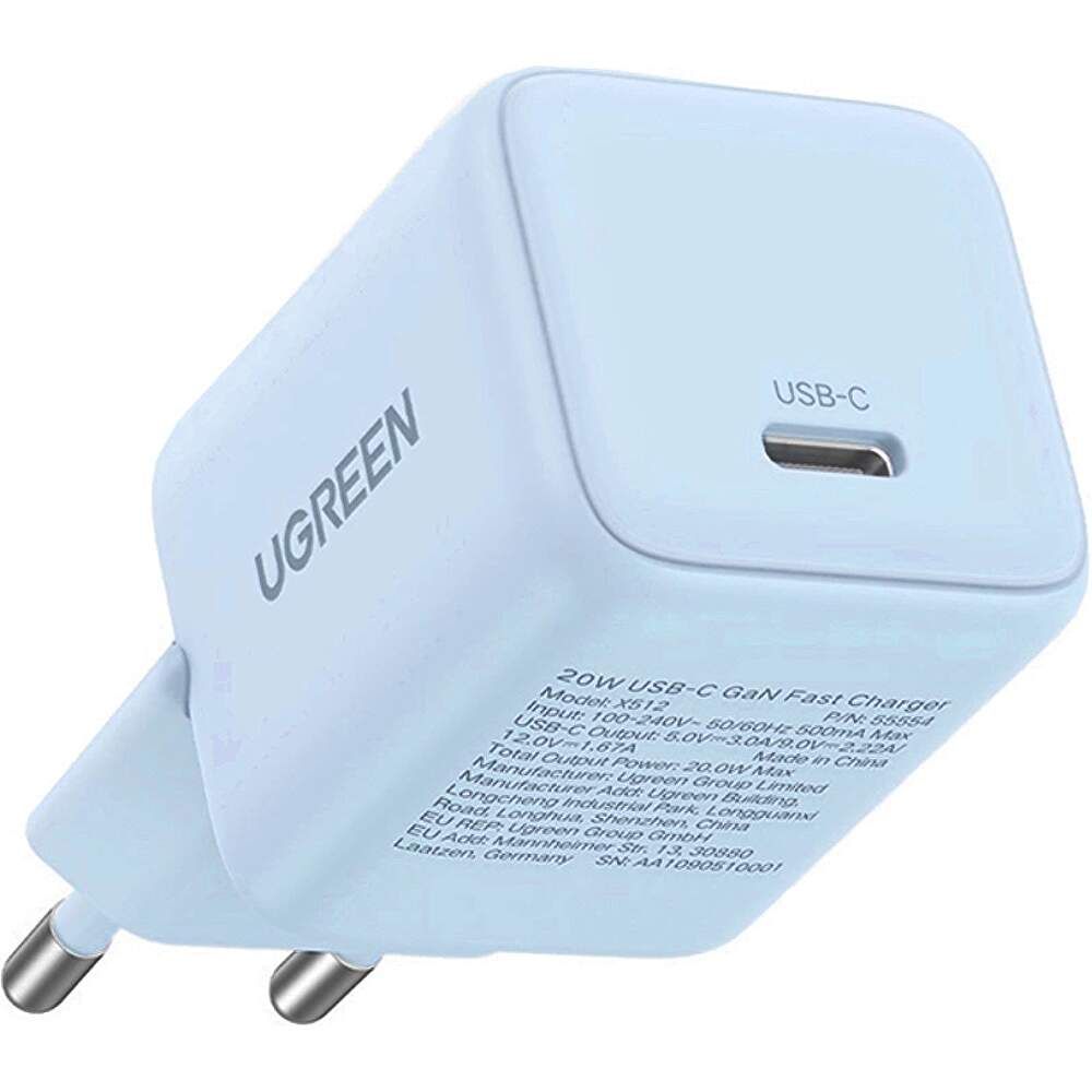 UGREEN X512 20W 1X USB-C Power Adapter Blue