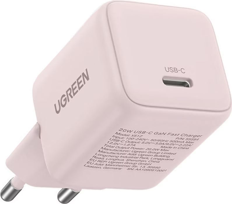 UGREEN X512 20W 1X USB-C Power Adapter Pink