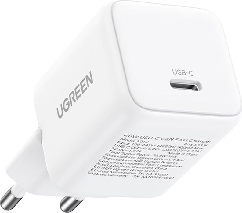 UGREEN X513 30W GAN 1X USB-C Mains Charger+1M USB-C Cable White