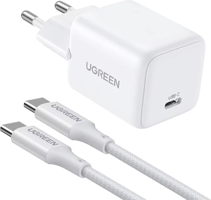UGREEN X513 30W GAN 1X USB-C Mains Charger+1M USB-C Cable White