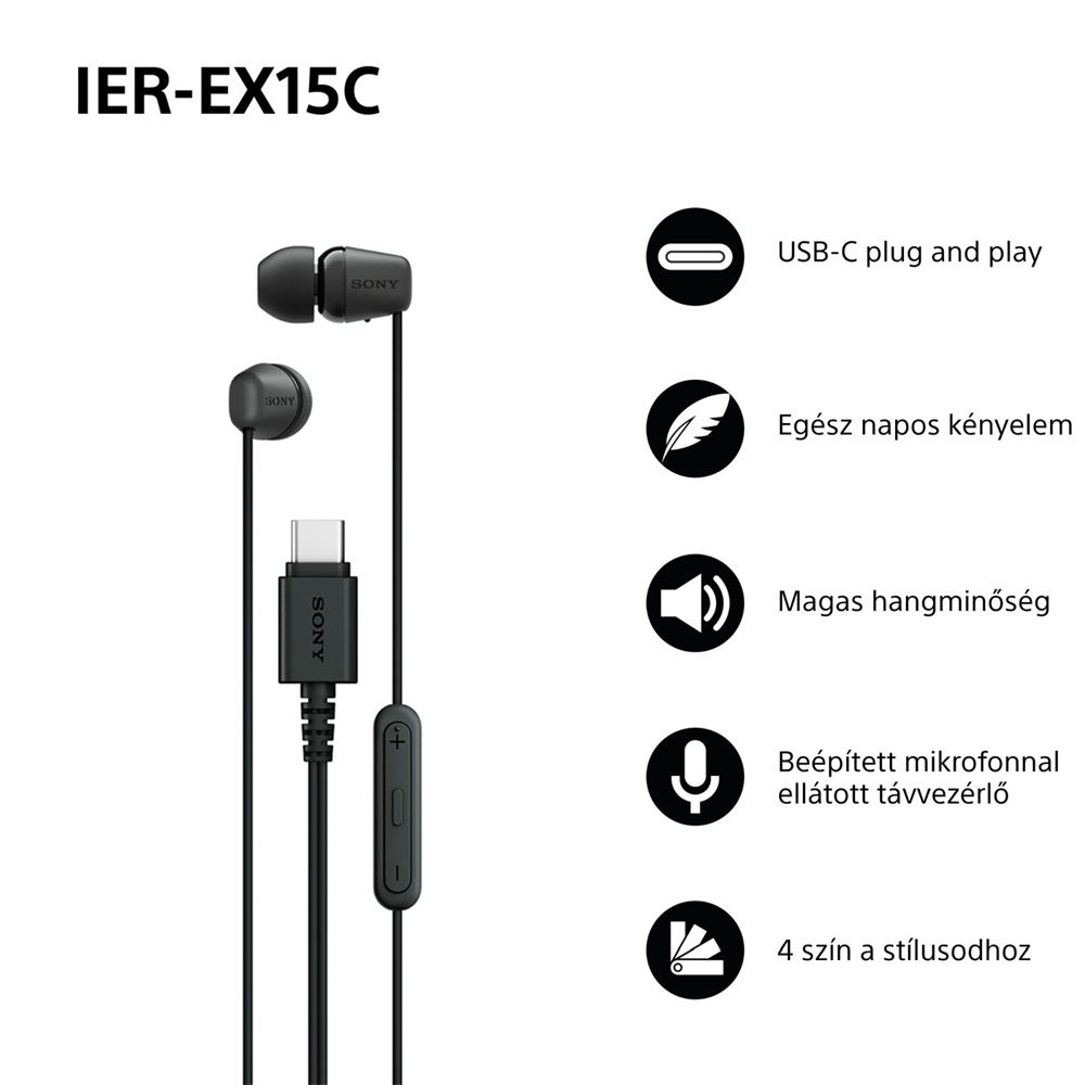 Sony IER-EX15C Headset Black