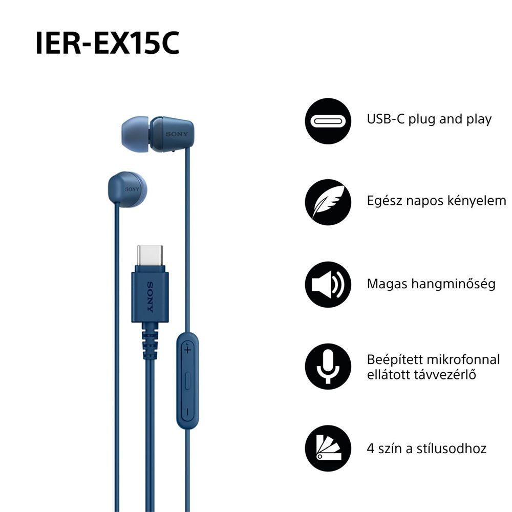 Sony IER-EX15C Headset Blue