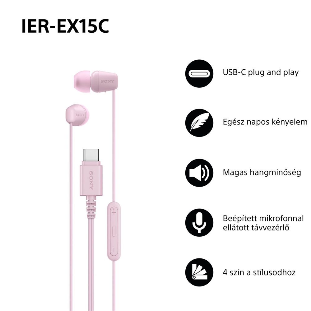 Sony IER-EX15C Headset Pink