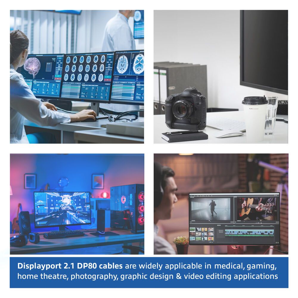 ACT DisplayPort 2.1 cable 8K male to male 3m Black