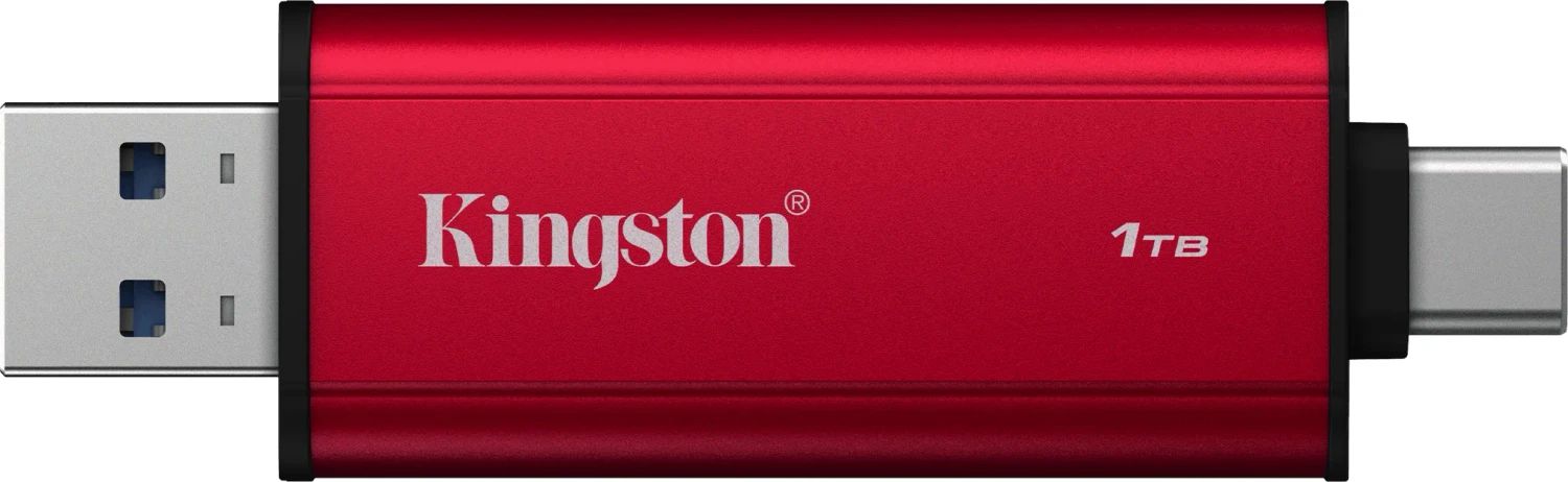 Kingston 1TB USB3.2 Dual Portable SSD Red