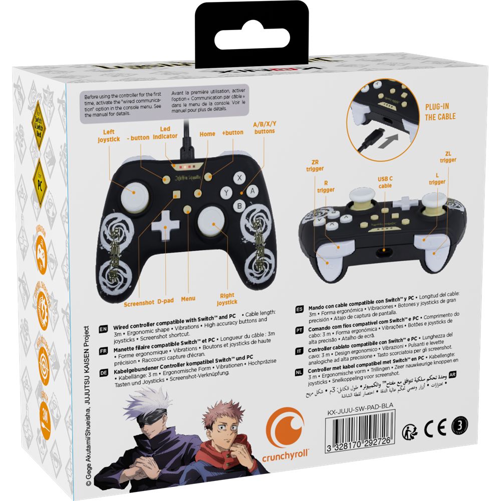 KONIX Jujutsu Kaisen USB Gamepad Black