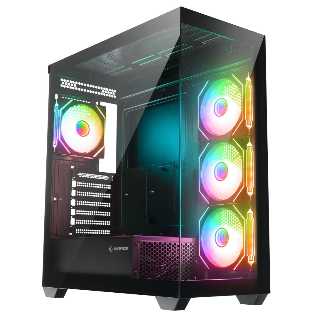 Rampage Hydra V4 RGB Tempered Glass Black
