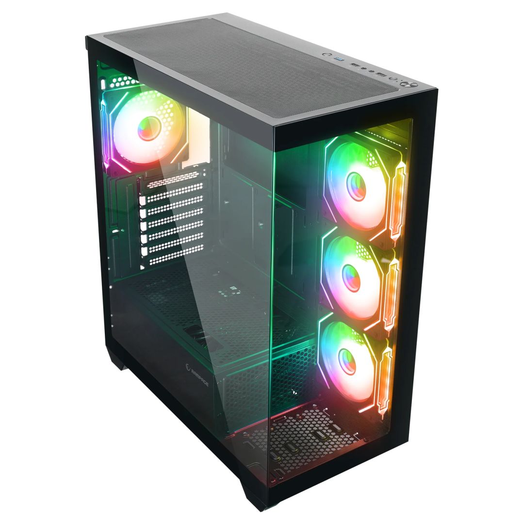 Rampage Hydra V4 RGB Tempered Glass Black