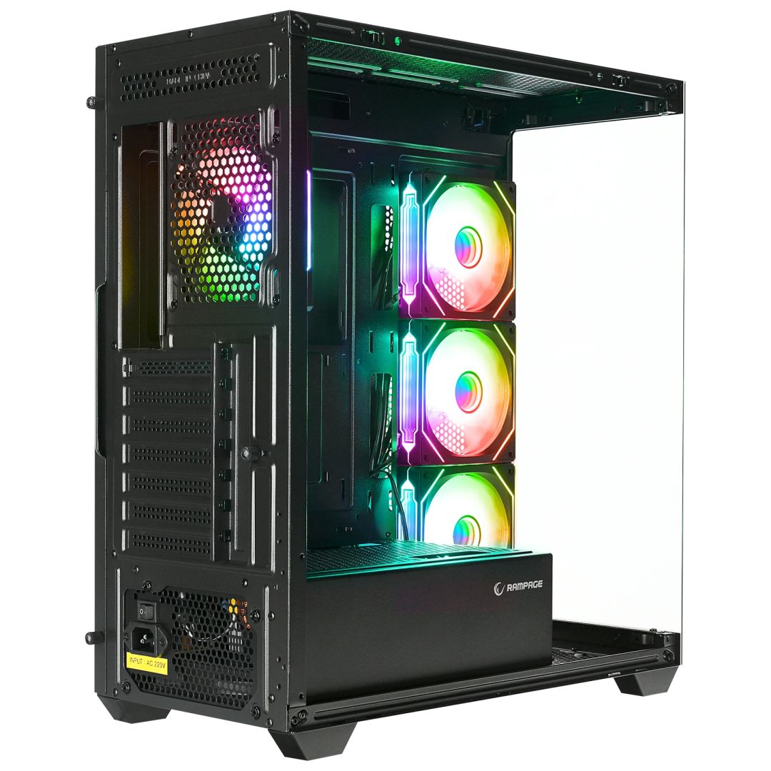 Rampage Hydra V4 RGB Tempered Glass Black