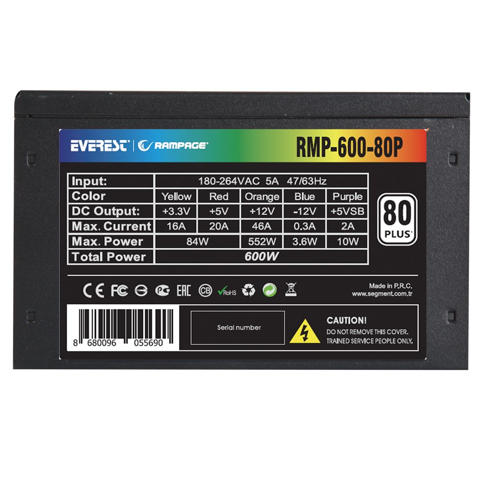 Rampage 600W 80+ RMP-600-80P