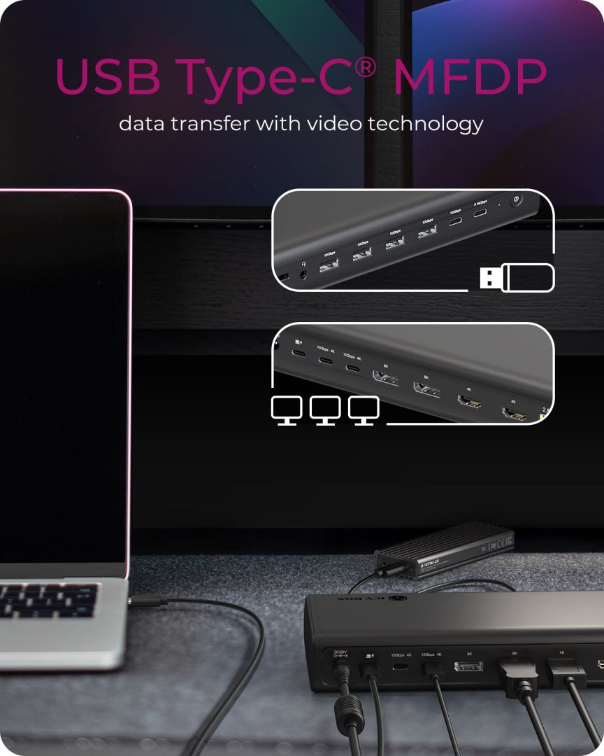 Raidsonic IcyBox IB-DK7401-CU31 17-in-1 Notebook DockingStation