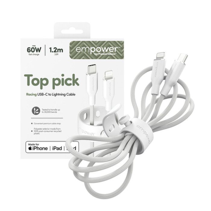 PanzerGlass 60W USB-C to Lightning USB 2.0 cable 1,2m White